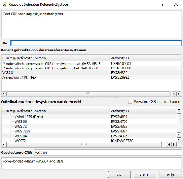 Valg av koordinatsystem i QGIS