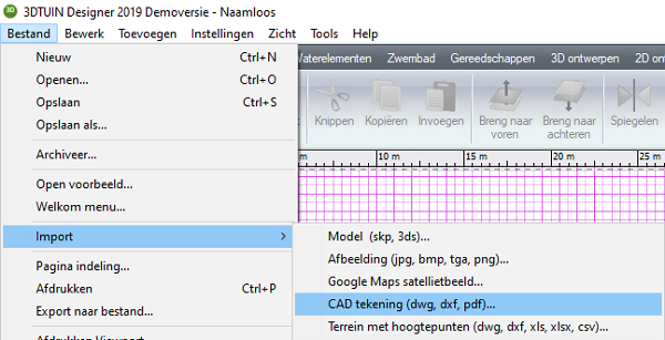 Import av DXF-filer i 3D TUIN Designer